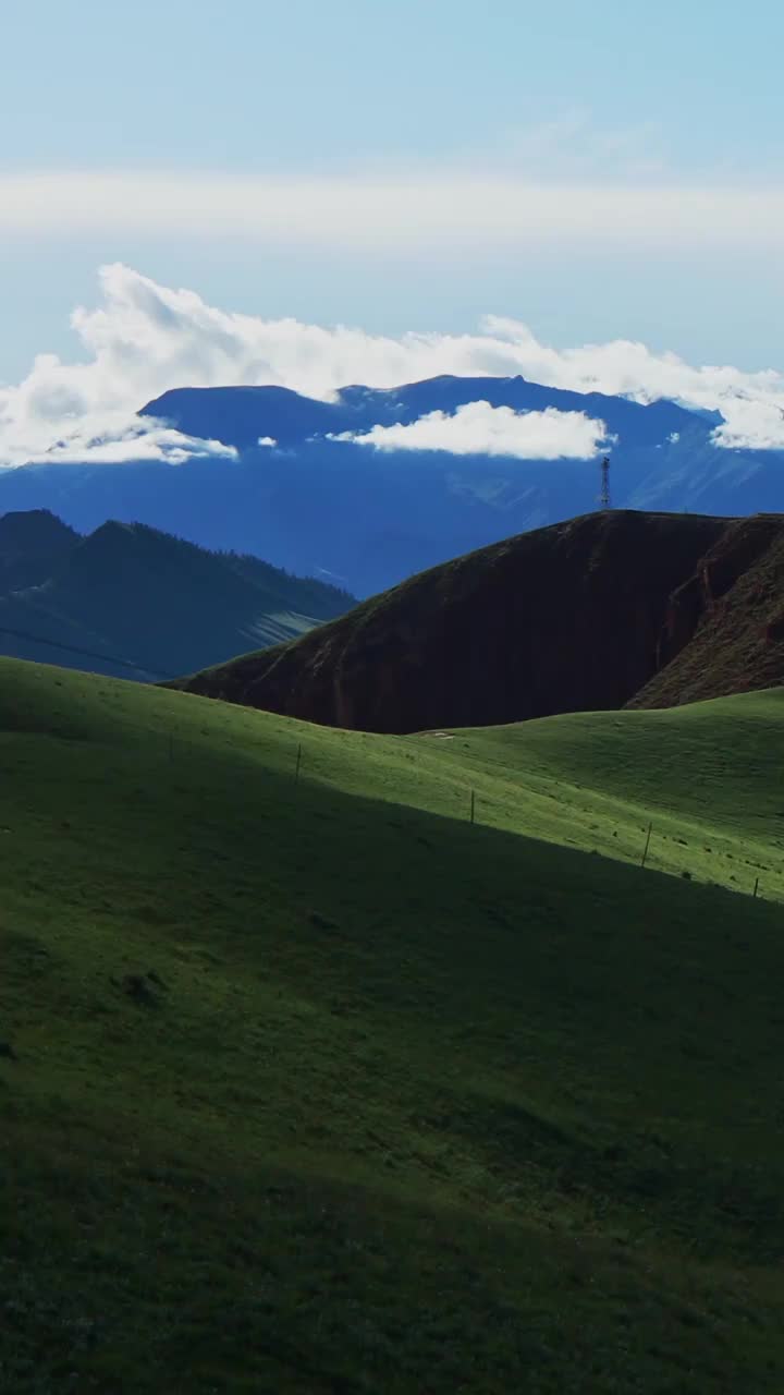 祁连山的风光，祁连卓尔山景区，夏季的祁连山，祁连草原，绿水青山，避暑胜地视频素材