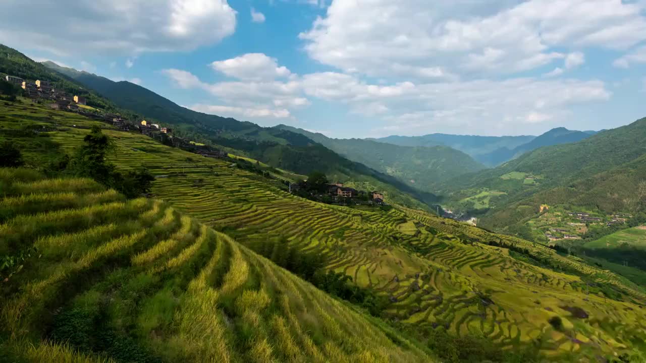 桂林金秋龙脊梯田4k延时视频视频素材