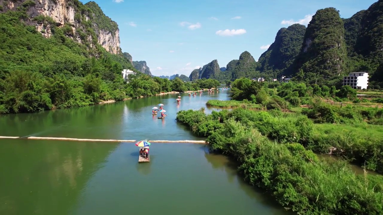 桂林阳朔遇龙河视频素材