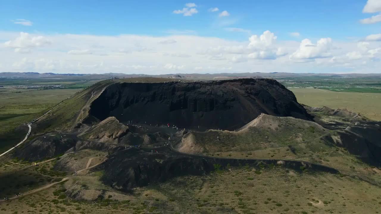 乌兰察布火山航拍视频素材