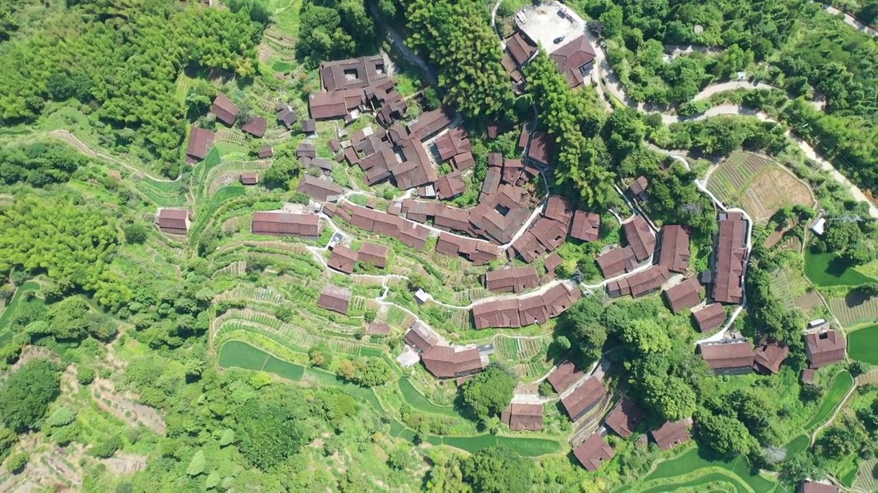 景宁县传统村落董川村视频素材