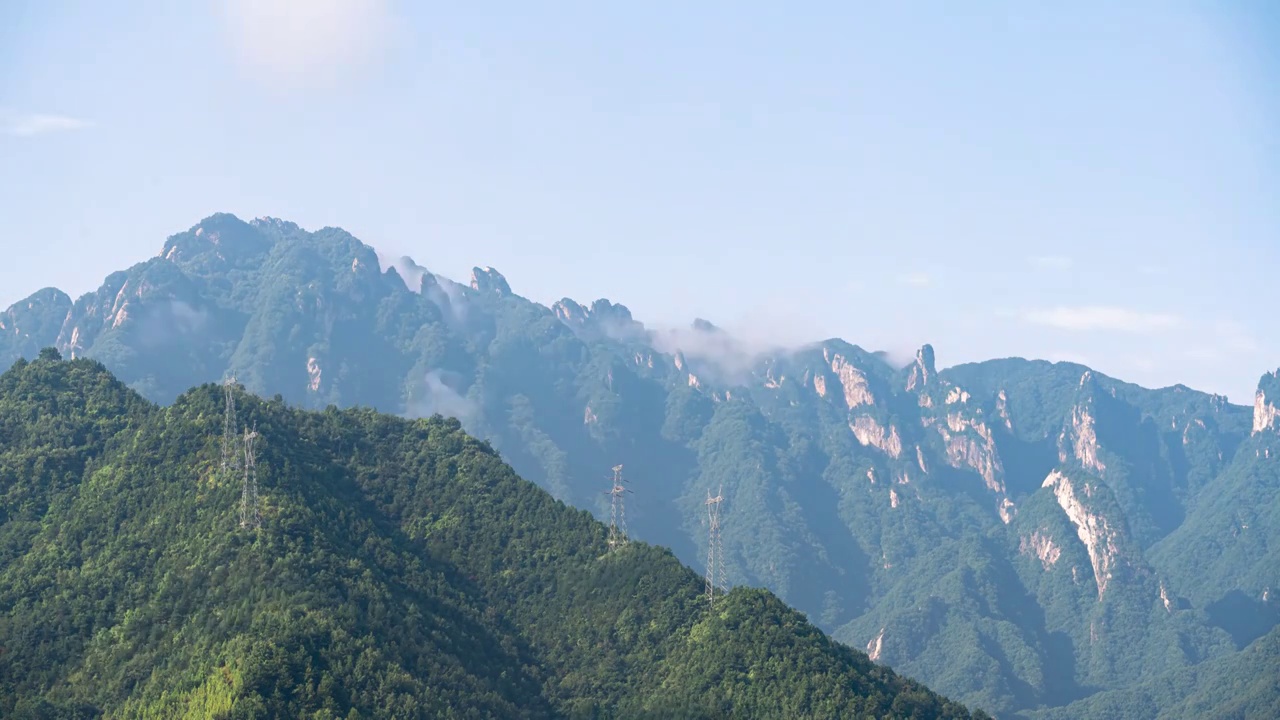 高山云海电力铁塔视频素材