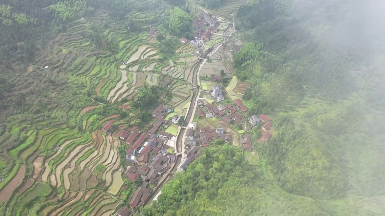 丽水传统村落景宁县金包山村视频素材