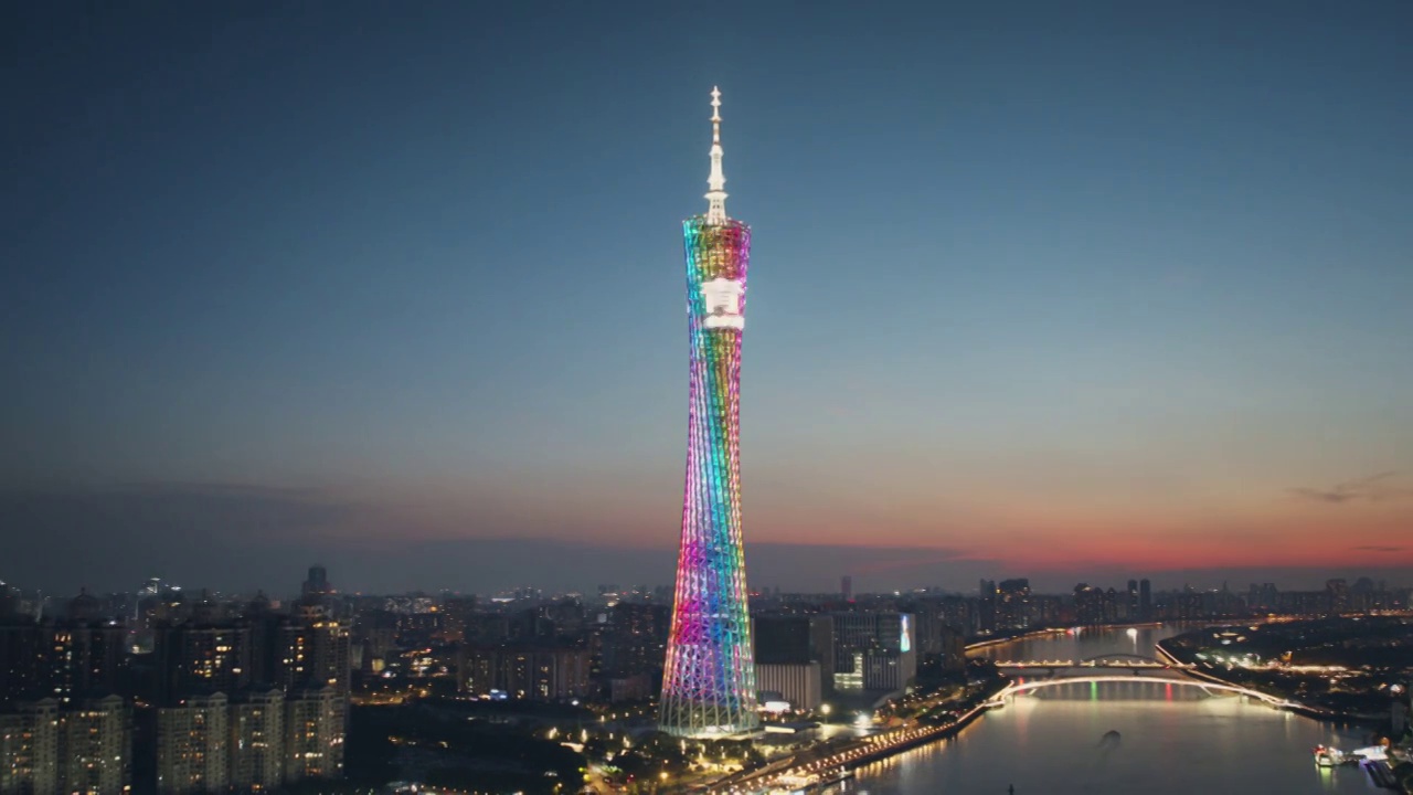 广州塔环绕延时视频素材画面2