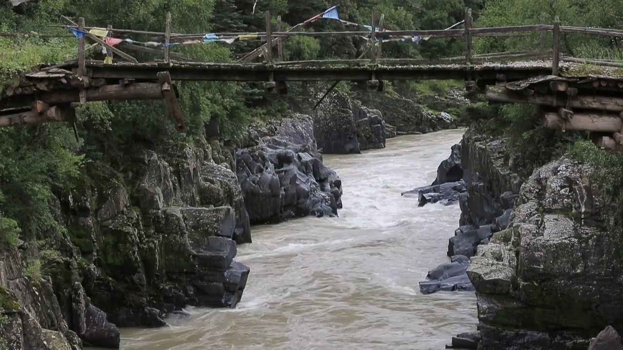 阿坝茸安峡谷河流视频素材