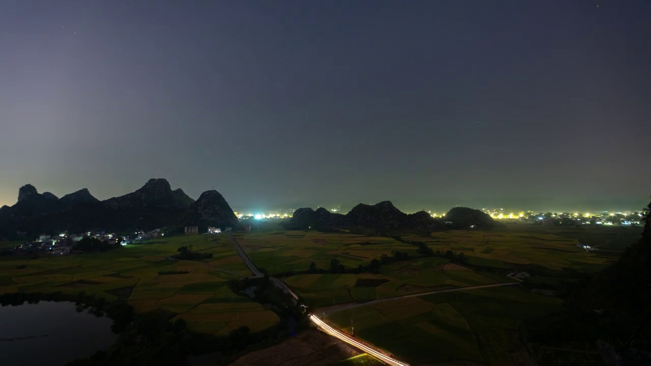 桂林聚田星空视频素材