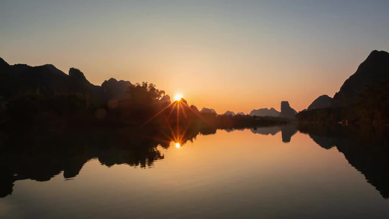 桂林林家鼎日落视频素材