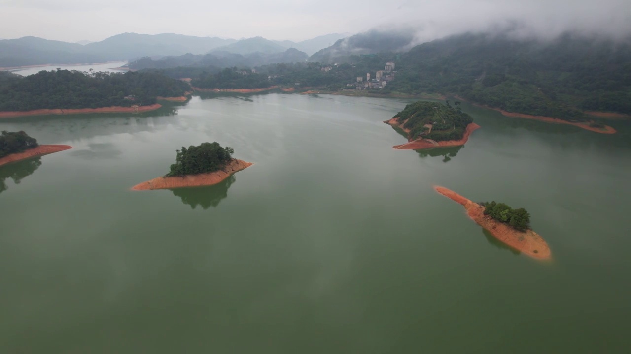 广州流溪河国家森林公园水库航拍视频素材