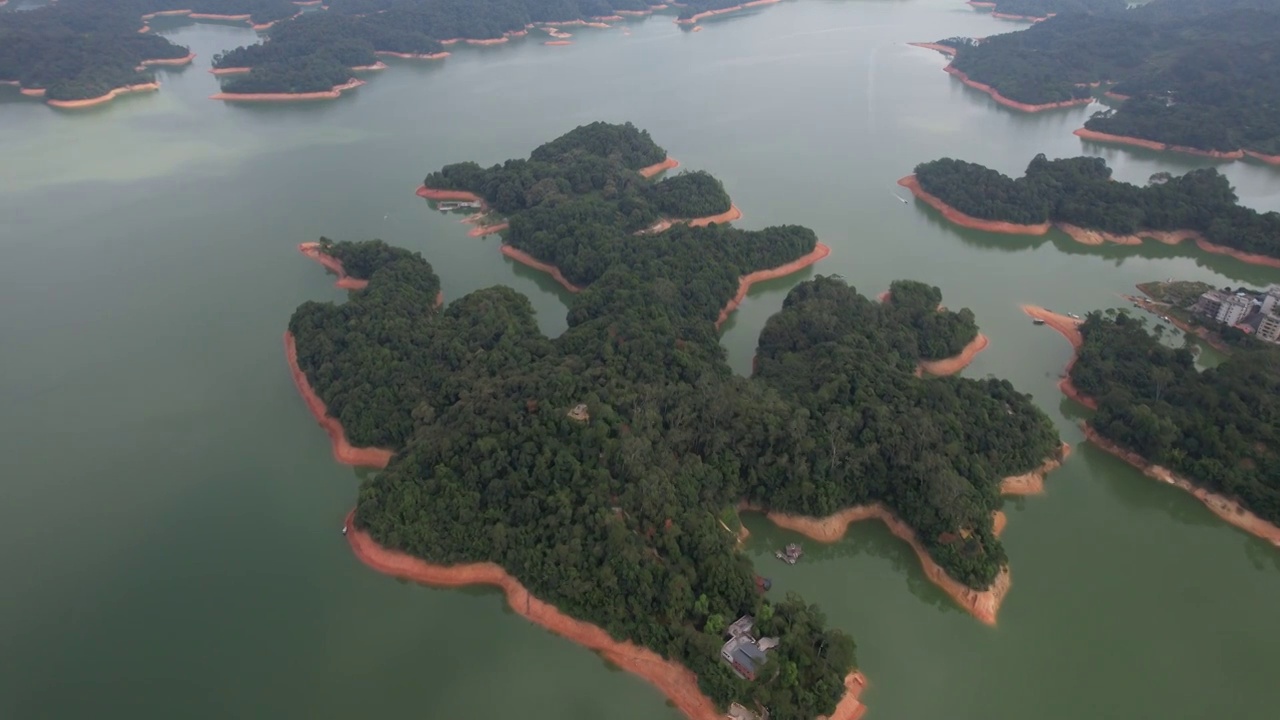 广州流溪河国家森林公园水库航拍视频素材