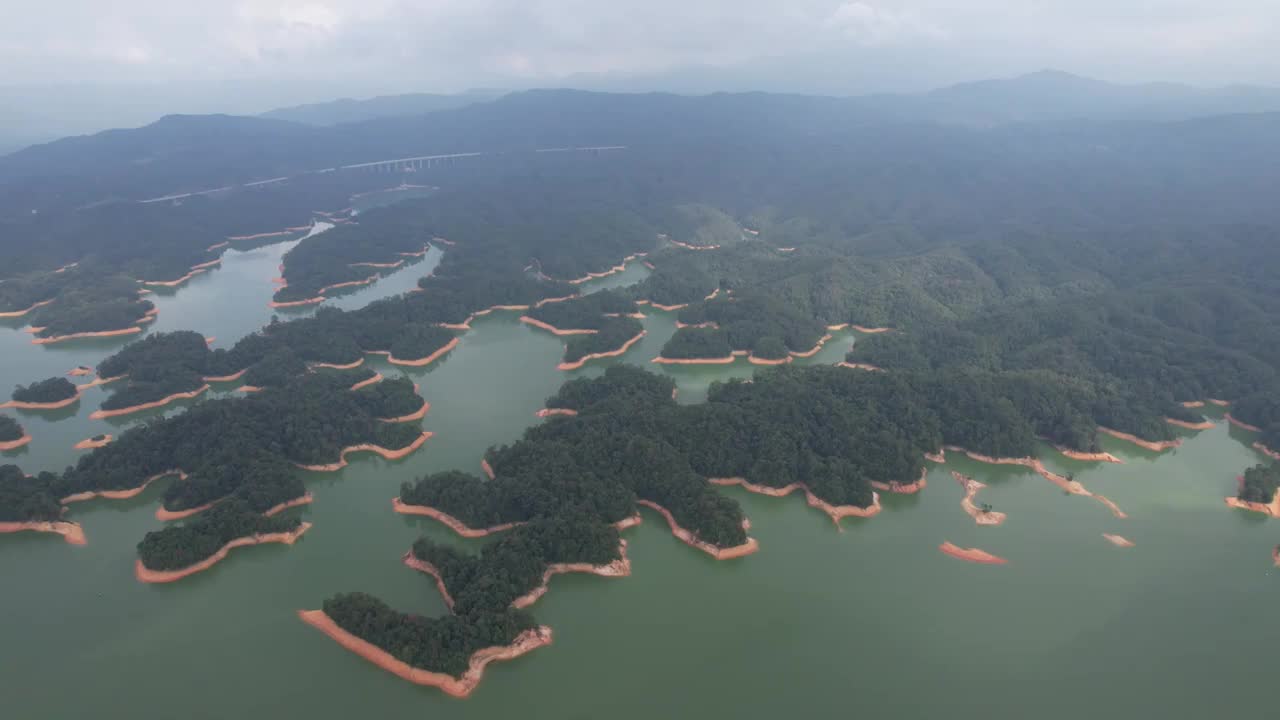 广州流溪河国家森林公园水库航拍视频素材