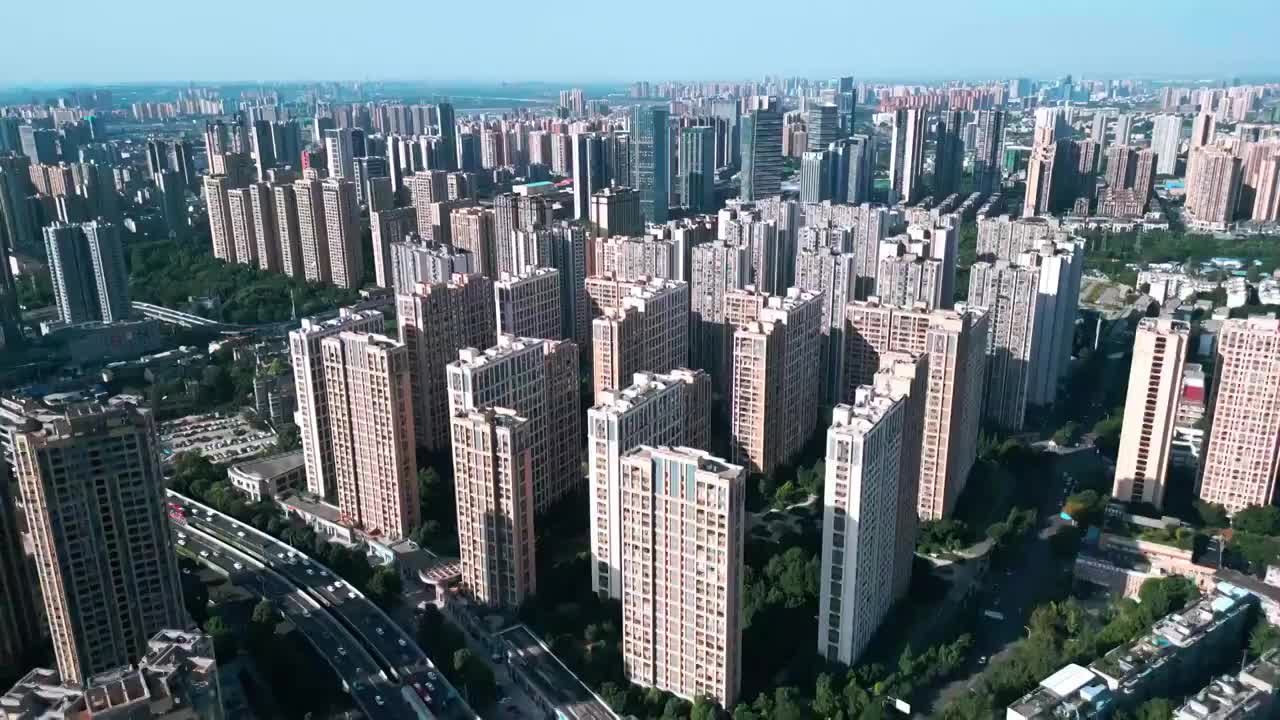 高空航拍成都锦江区市区住宅公园城市视频素材