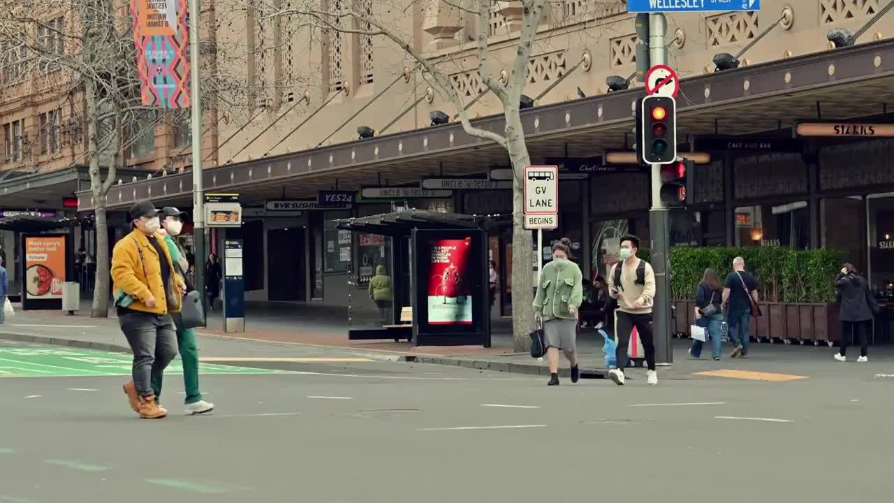 人行街道过马路视频素材