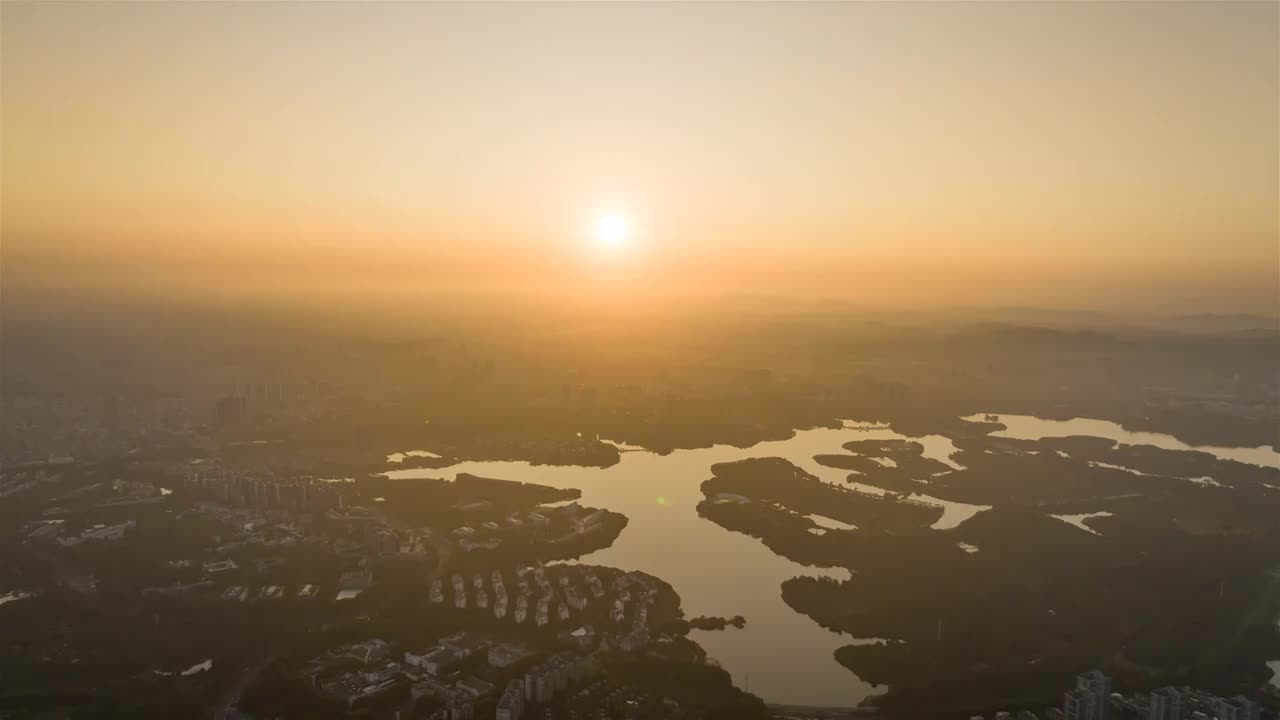 广东东莞松山湖日出延时摄影视频素材