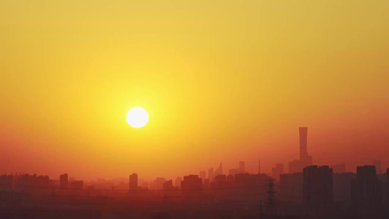 北京夕阳落日最美天际线视频素材