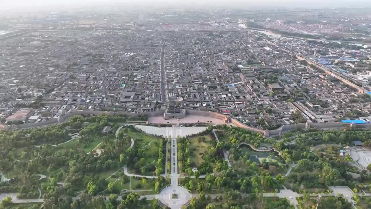 航拍山西晋中平遥古城视频素材