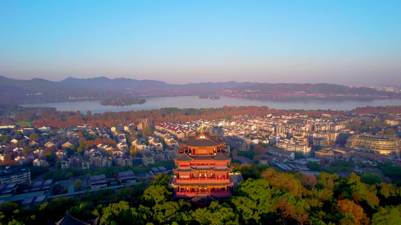 浙江杭州吴山城隍阁视频素材