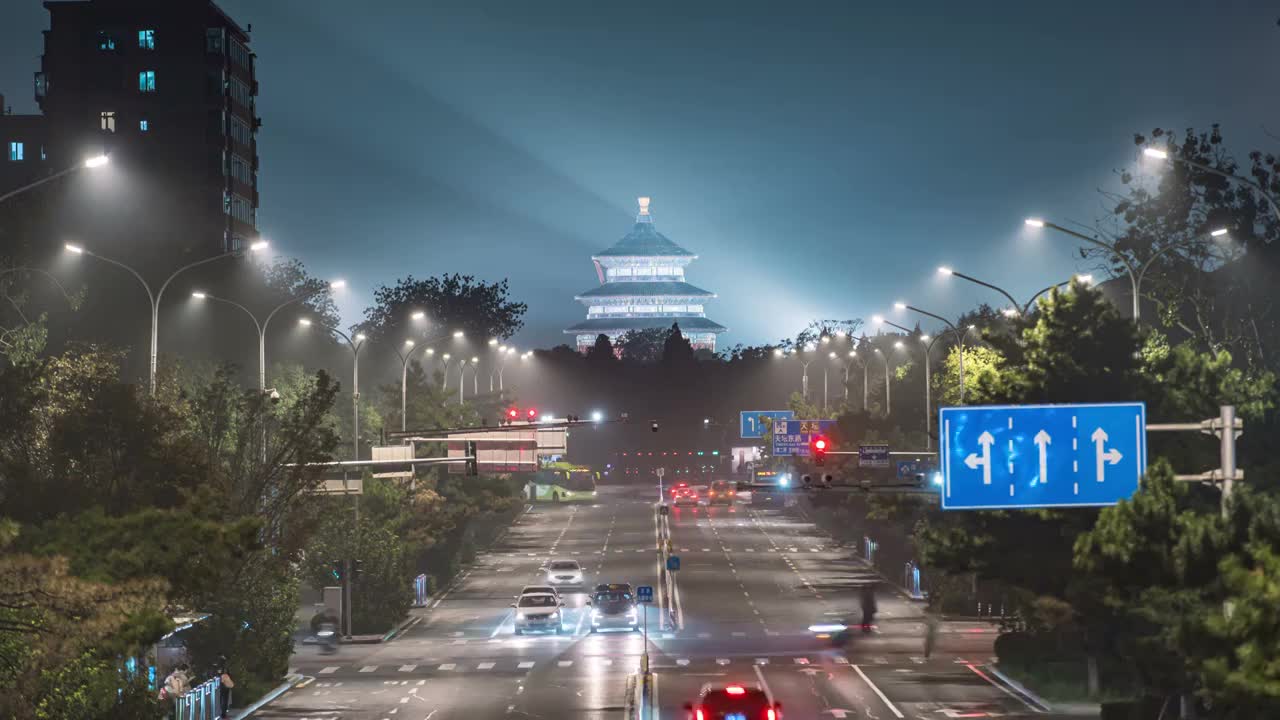 北京天坛祈年殿夜景视频素材