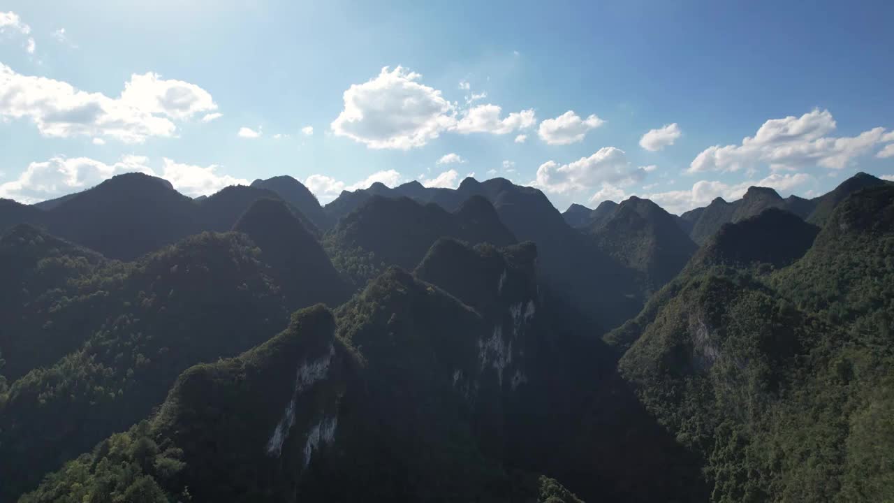 平移镜头航拍贵州荔波大七孔景区视频素材