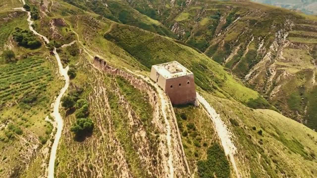 山西朔州广武长城大气航拍风景（合集）视频素材画面2