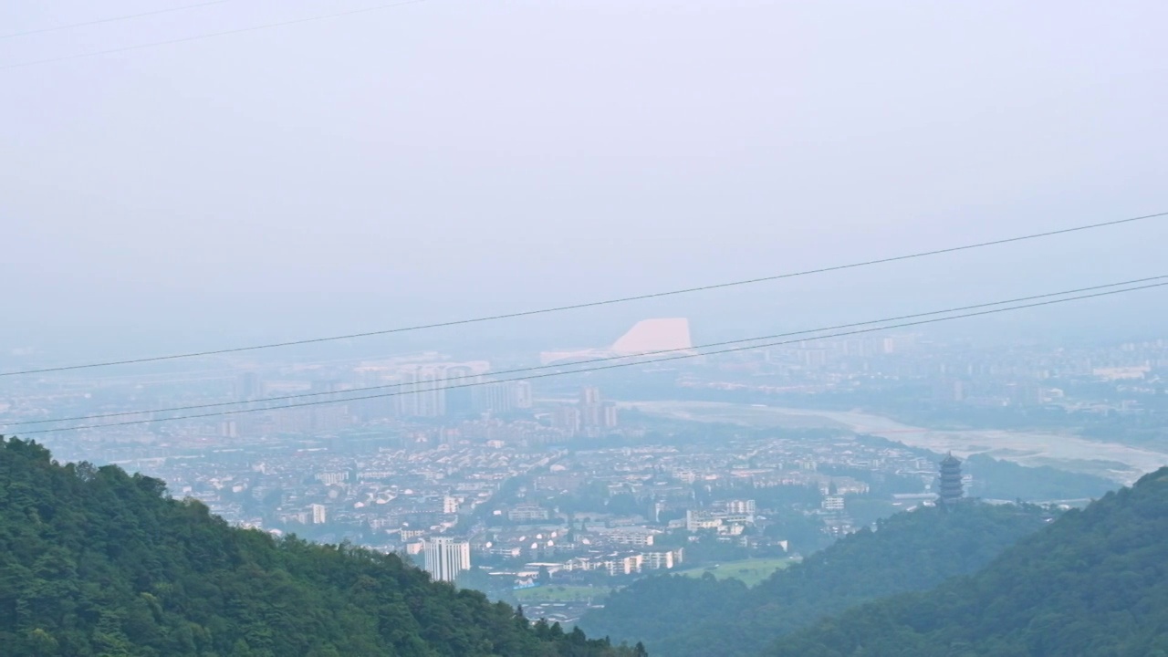 都江堰灵岩山观都江堰城市风光视频素材