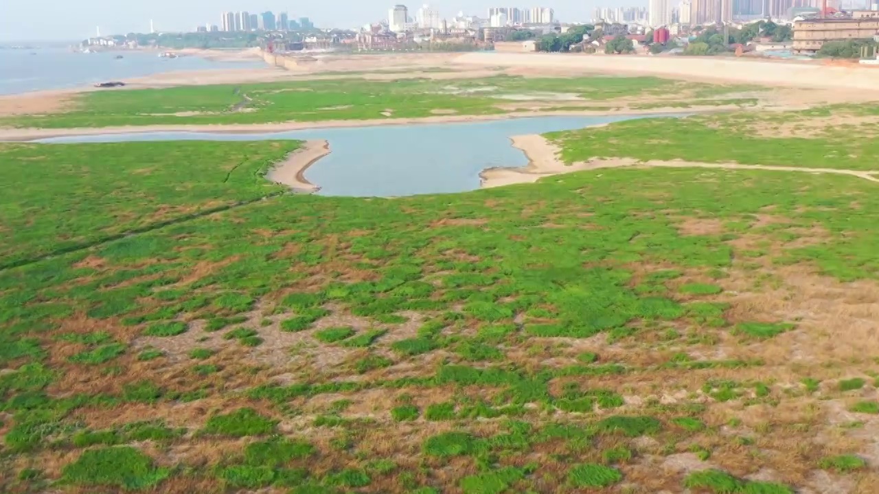 航拍湖南洞庭湖湿地风光视频素材