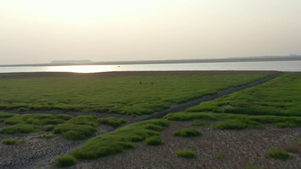 航拍湖南洞庭湖湿地风光视频素材