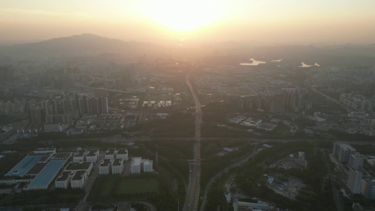 深圳清湖立交日落夜景视频素材