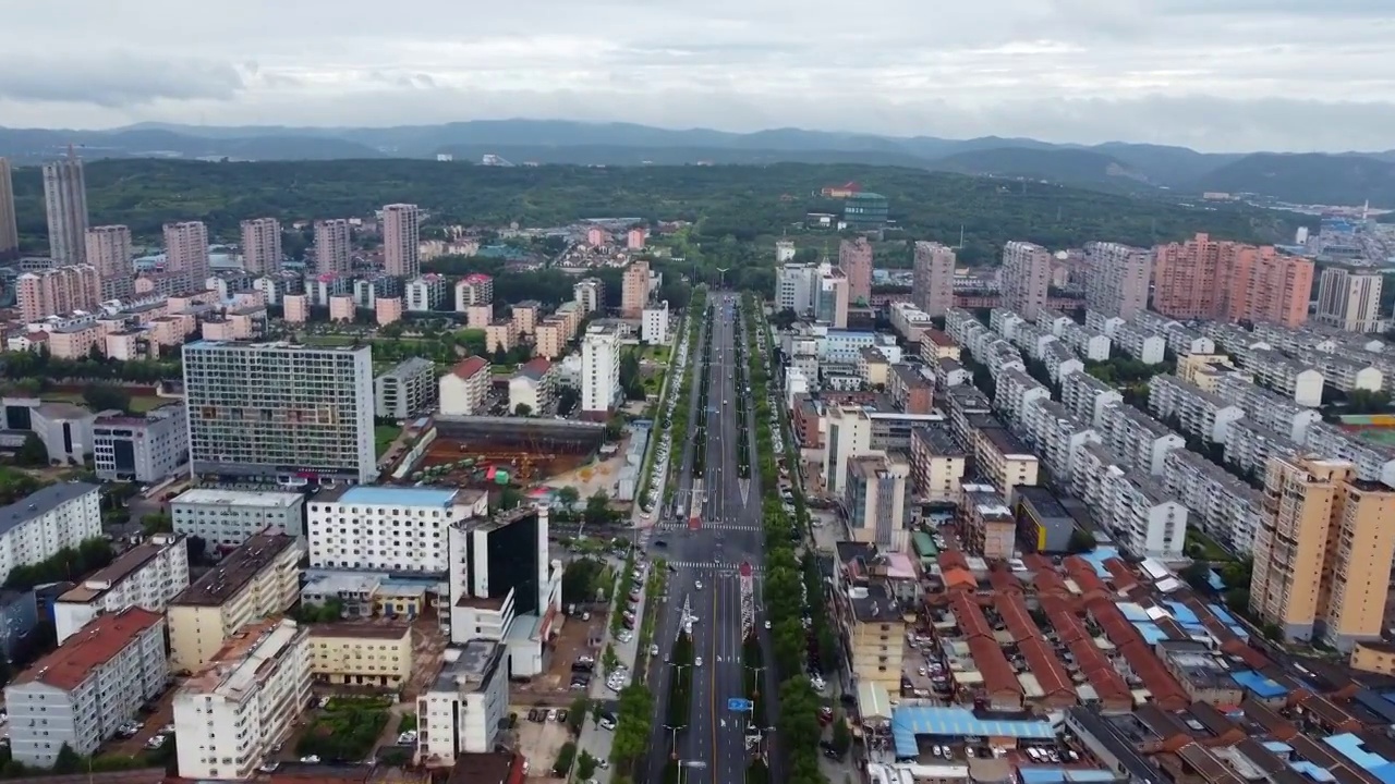 晋城 凤西广场 凤台西街 西秀园 黄河大厦 安泰大厦 儿童公园视频素材