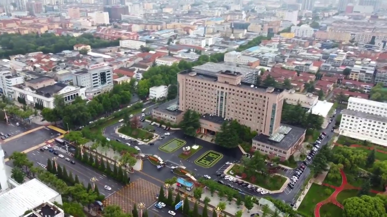 晋城 凤台东街 泽州路环岛 体育广场 泽州路 晋城大酒店视频素材