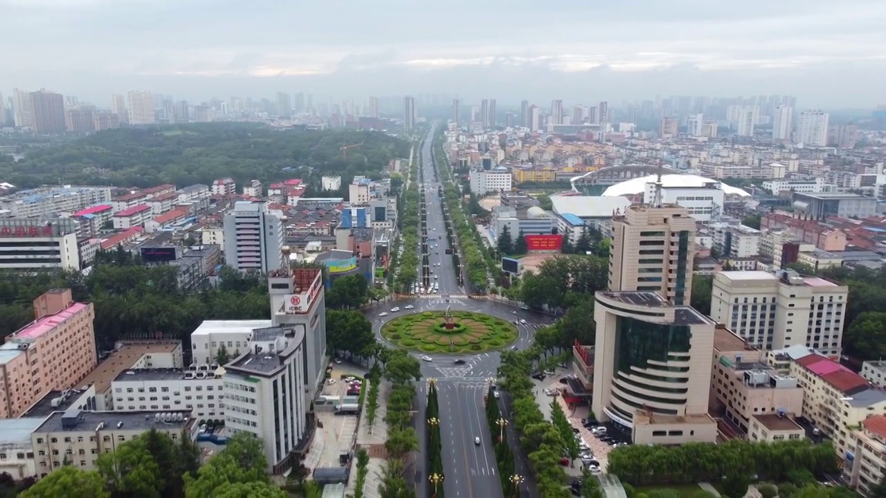 晋城 凤台东街 泽州路环岛 体育广场 泽州路 晋城大酒店视频素材