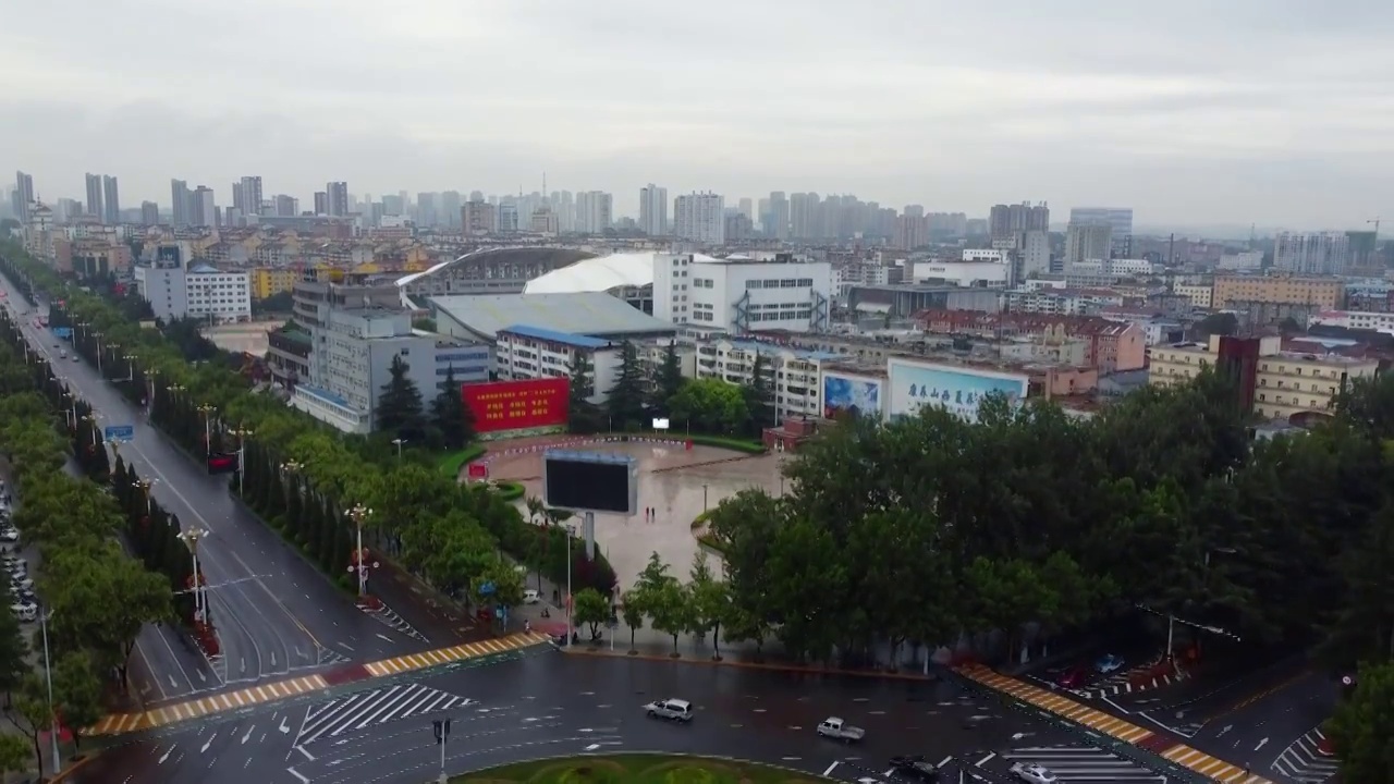 晋城 凤台东街 泽州路环岛 体育广场 泽州路 晋城大酒店视频素材