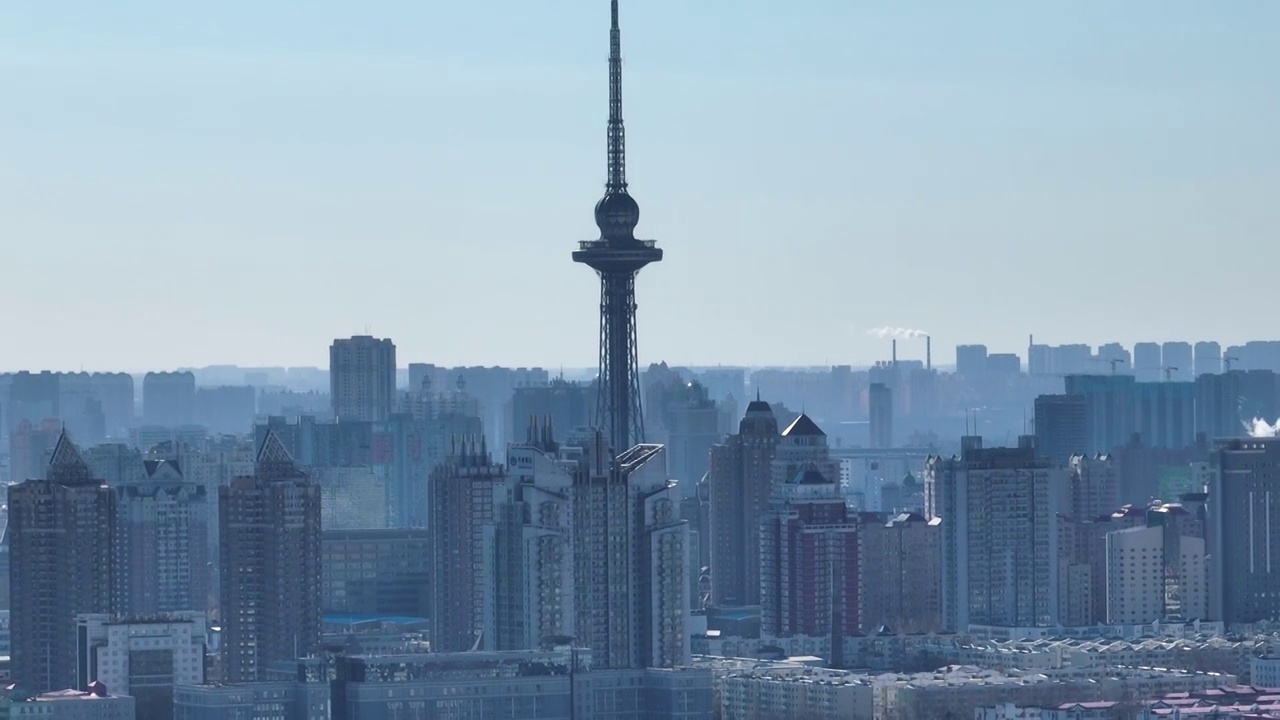 哈尔滨城市风光密集城市建筑中国城市视频素材