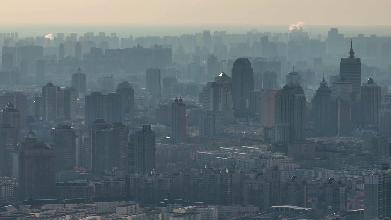 哈尔滨城市风光密集城市建筑中国城市视频素材