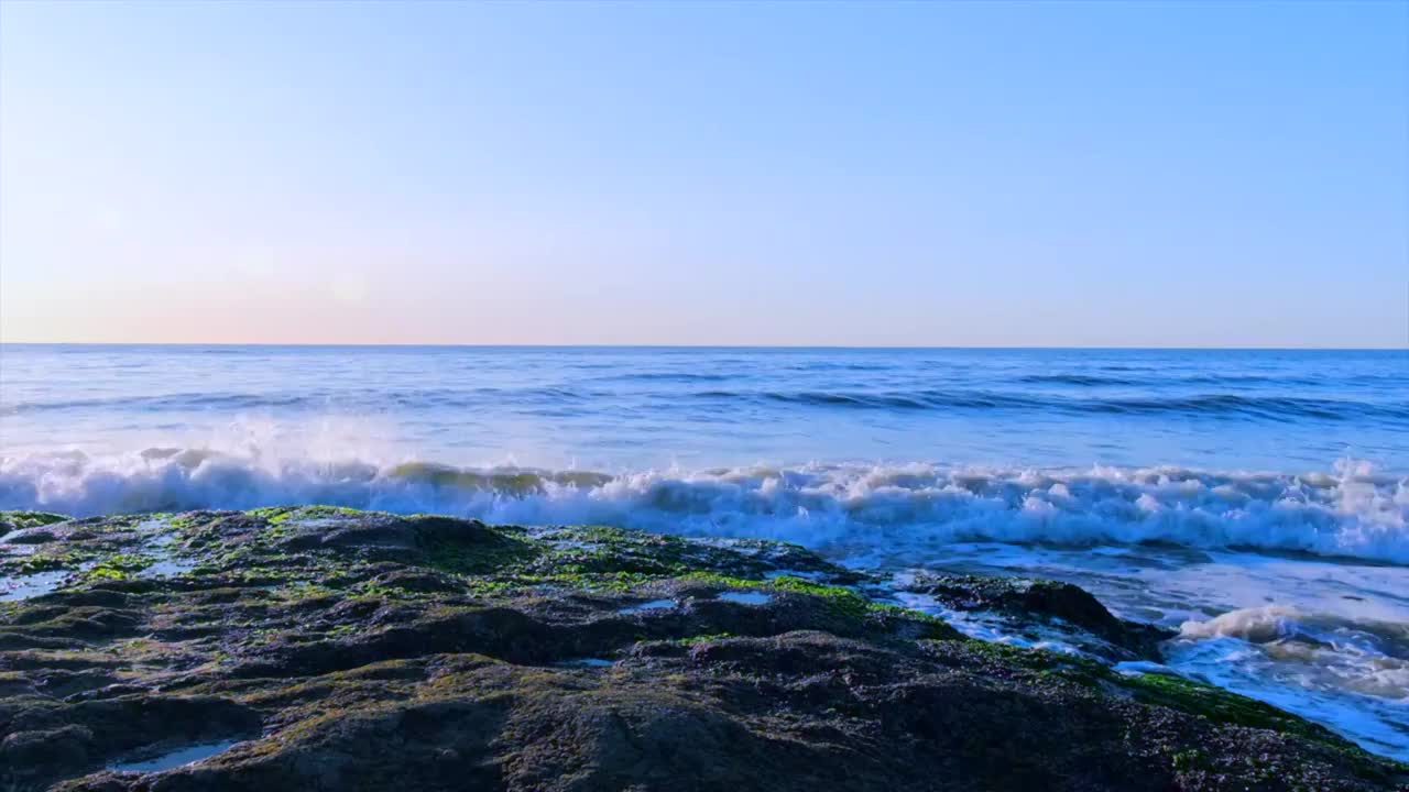 秦皇岛滨海沙滩唯美自然风光慢镜头视频素材