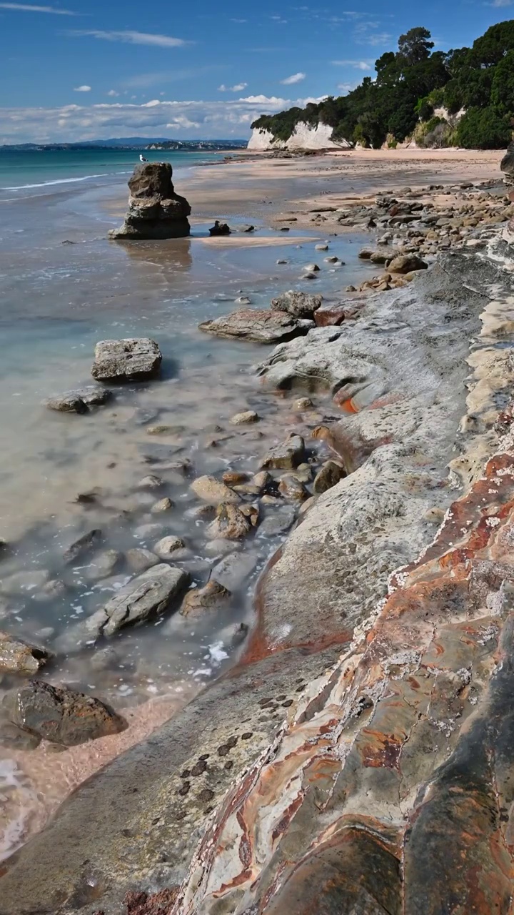 竖版沙滩海岸海浪岛屿视频素材