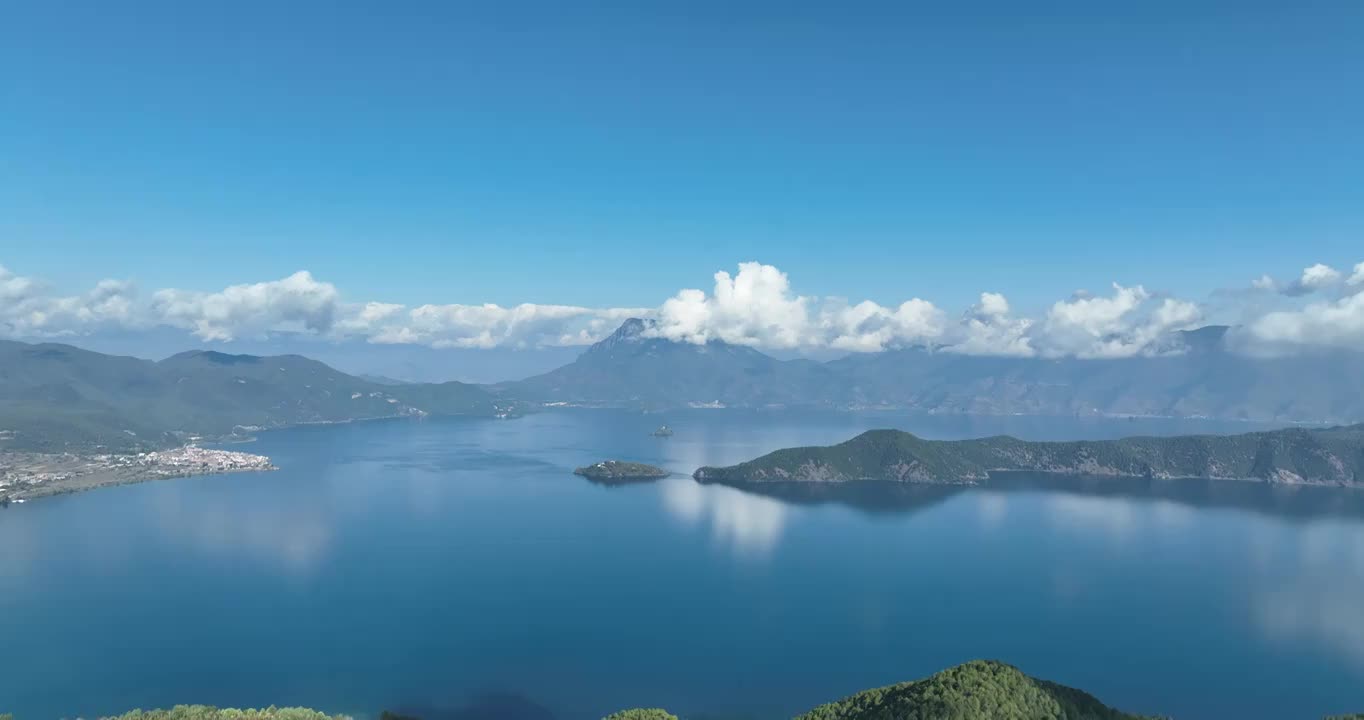 云南泸沽湖风光航拍视频素材