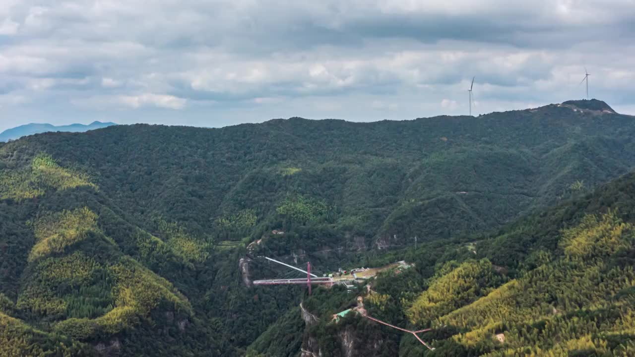 浙江磐安灵江源景区风光航拍延时摄影视频素材