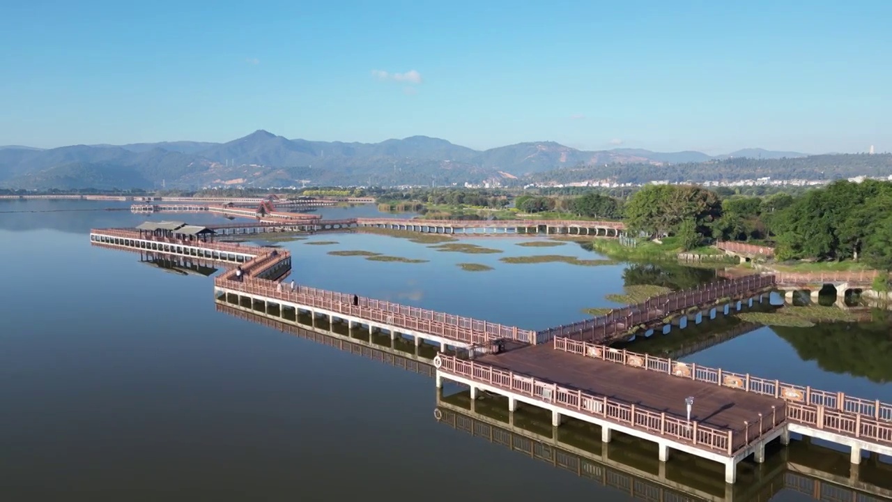 云南省红河州石屏县异龙湖风光视频素材