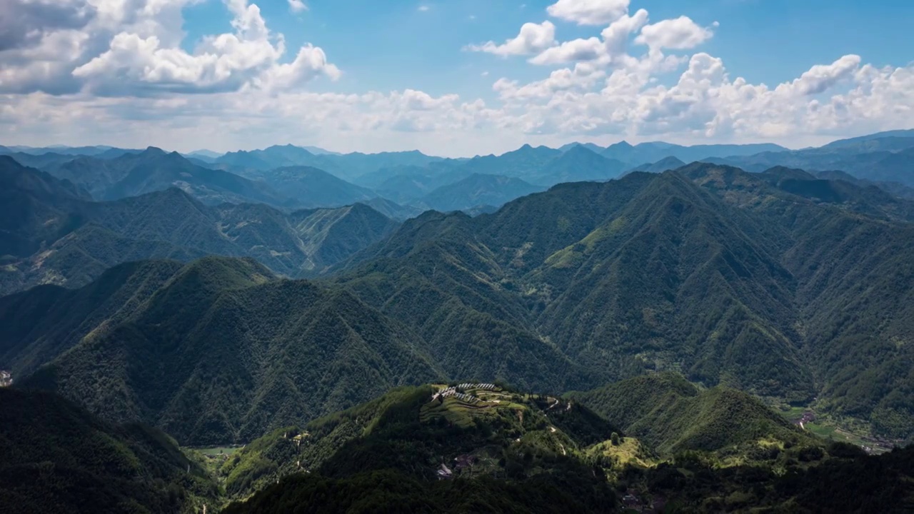 浙闽山区航拍丁达尔延时视频素材