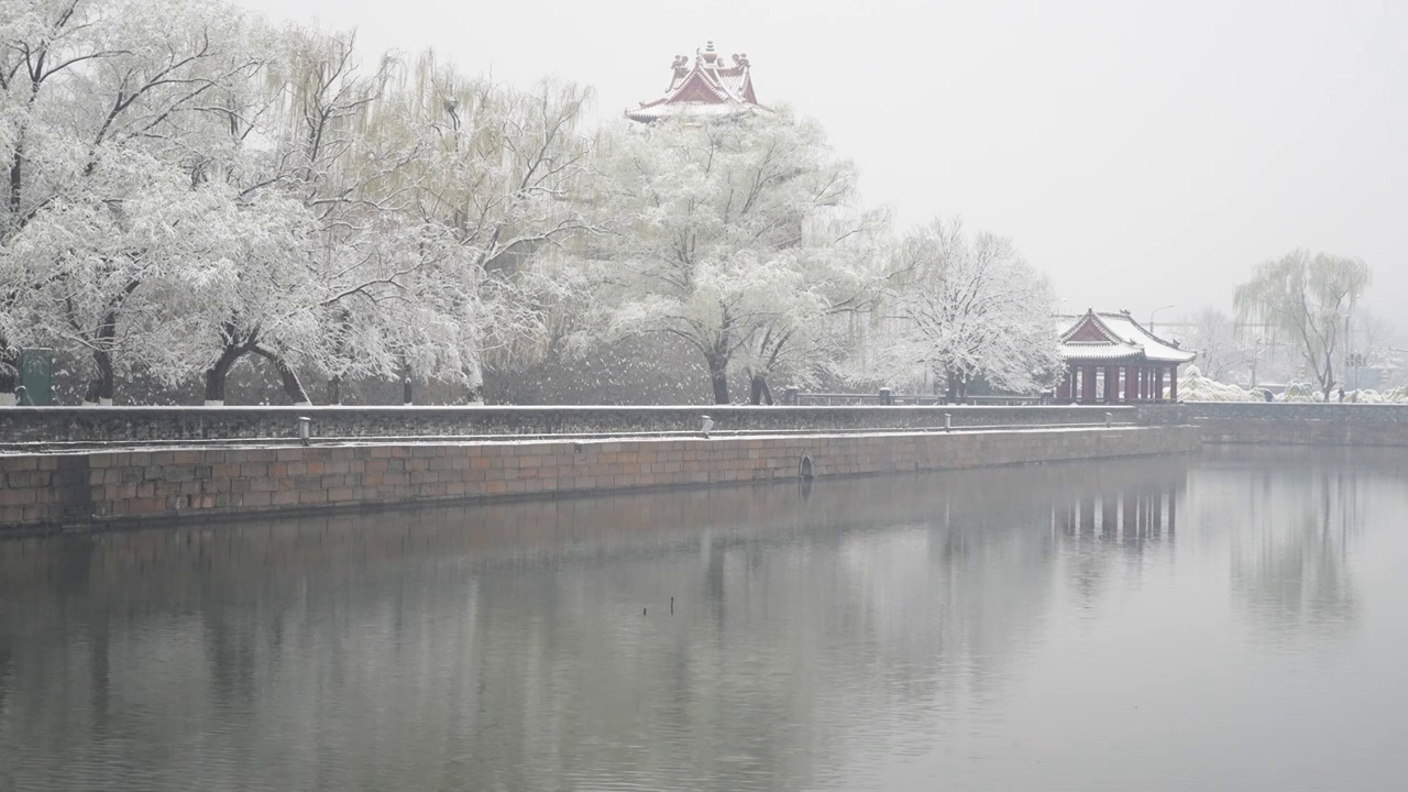 大雪中的故宫视频素材