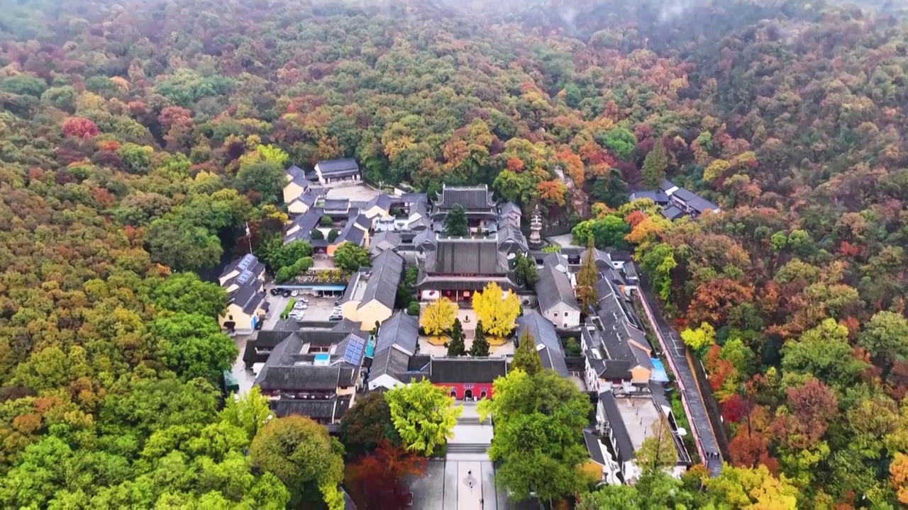 栖霞寺秋意渐浓，江苏南京视频素材