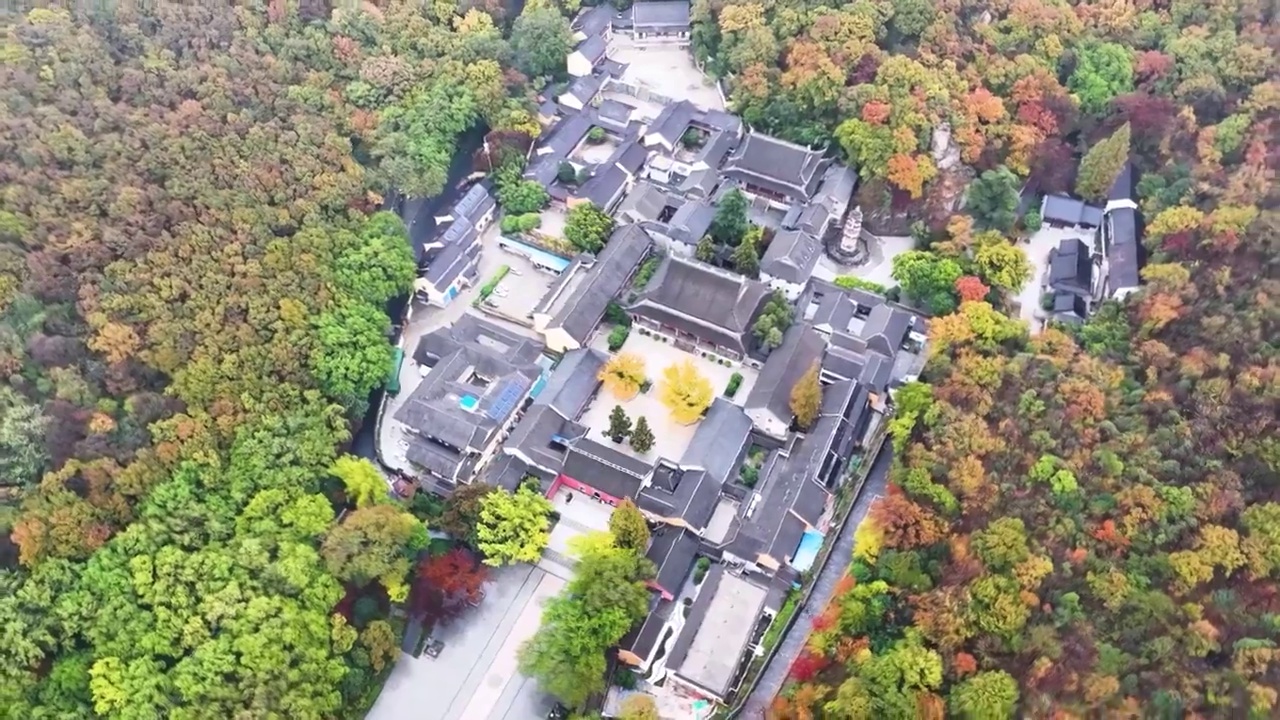 秋日栖霞寺，江苏南京视频素材