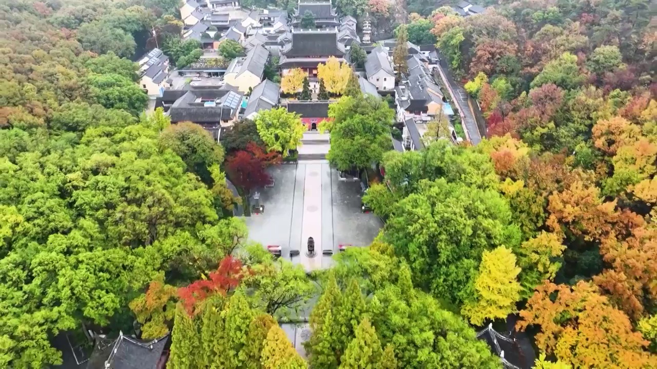 秋日栖霞寺，江苏南京视频素材