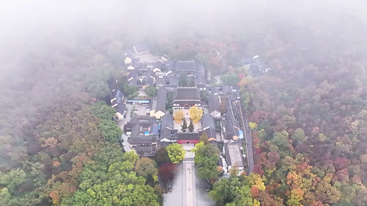 秋日栖霞寺，江苏南京视频素材