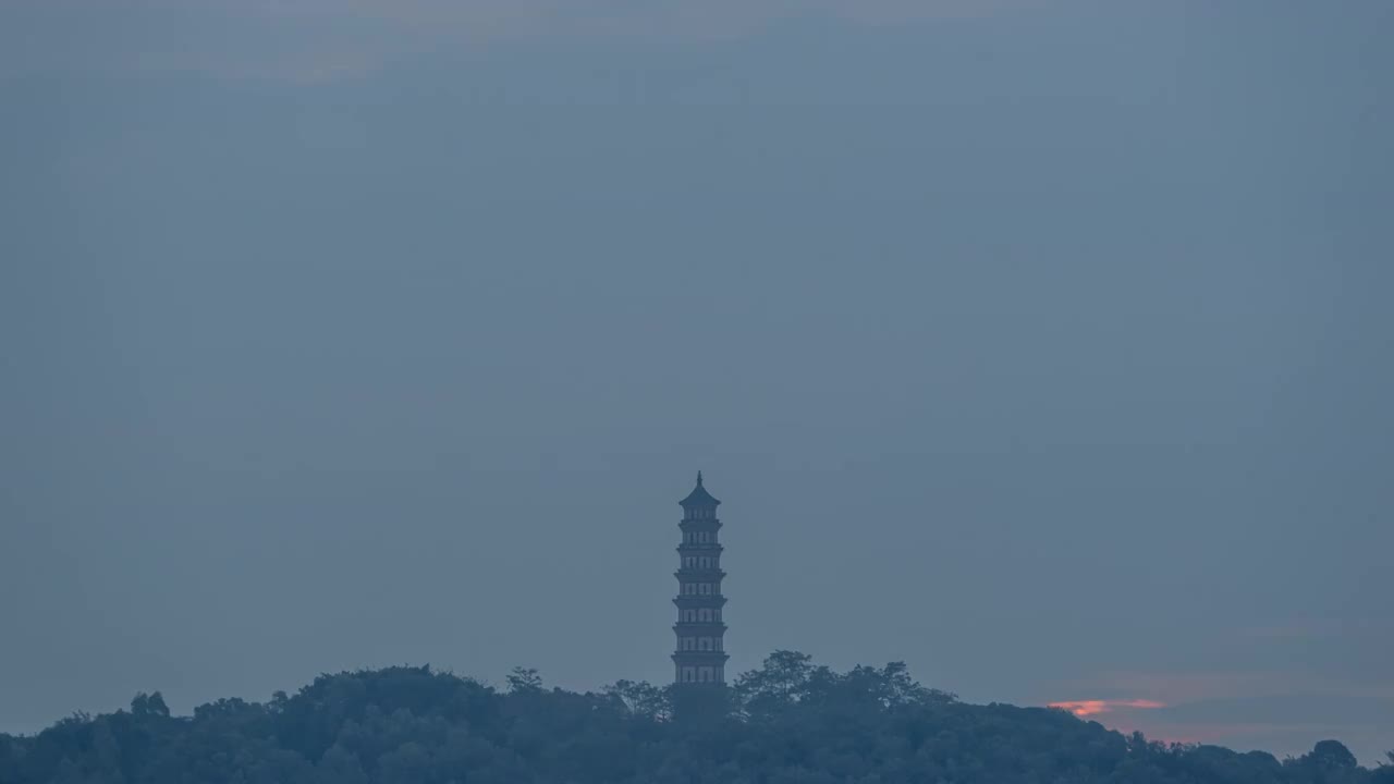 广州番禺莲花山莲花塔日出视频素材