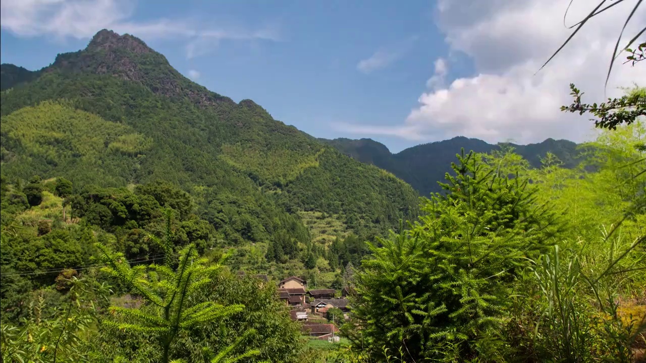 庆元山谷古村延时视频素材