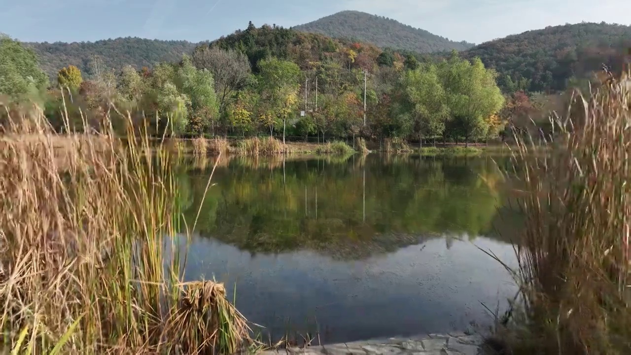 穿云航拍南京郊区山林视频素材