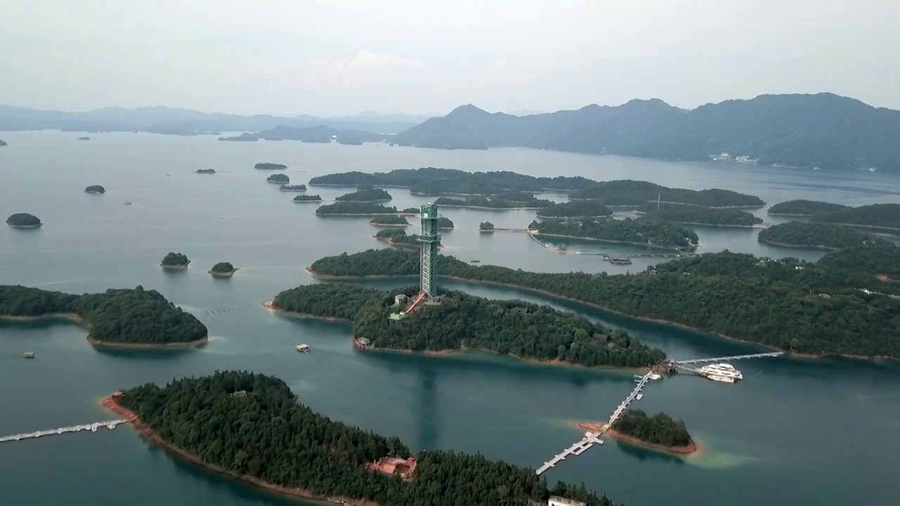 航拍江西庐山西海千岛湖视频素材