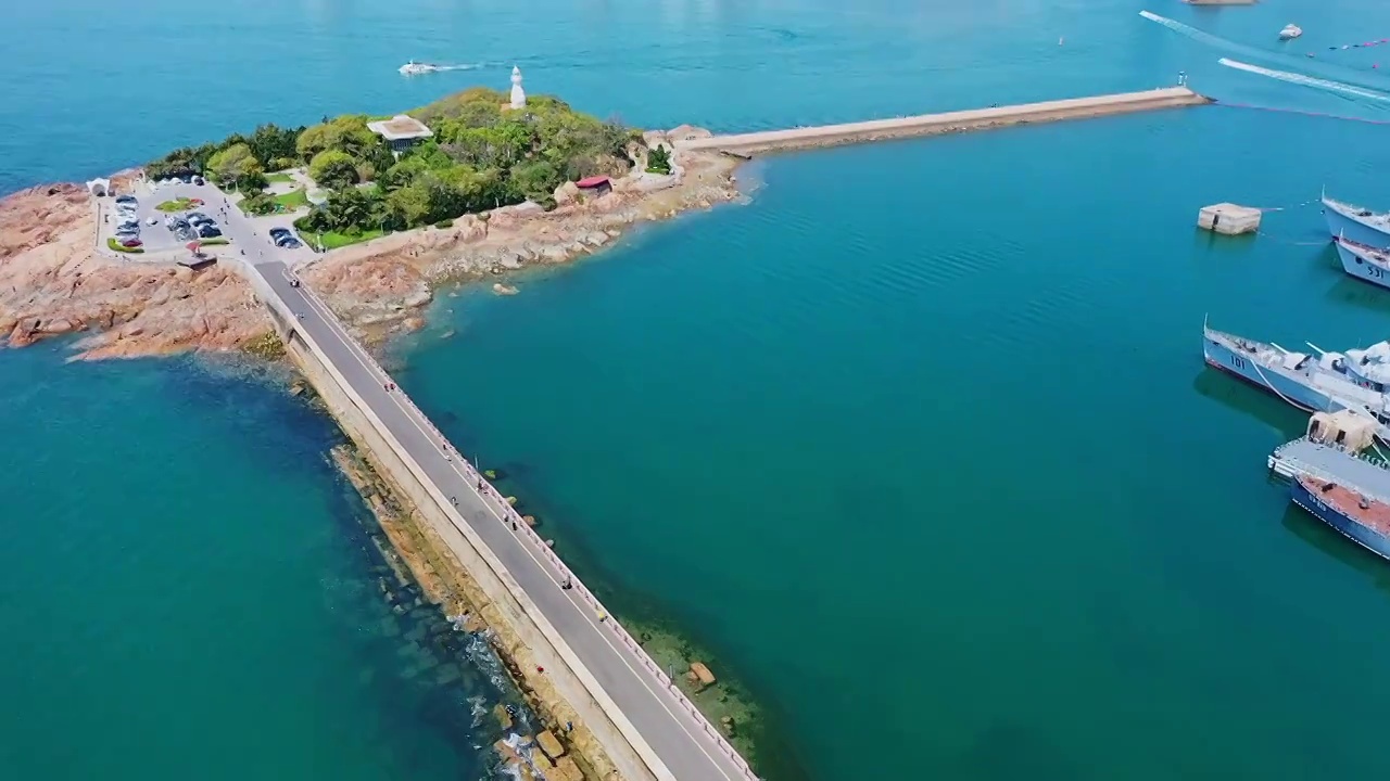 青岛前海湾航拍视频素材