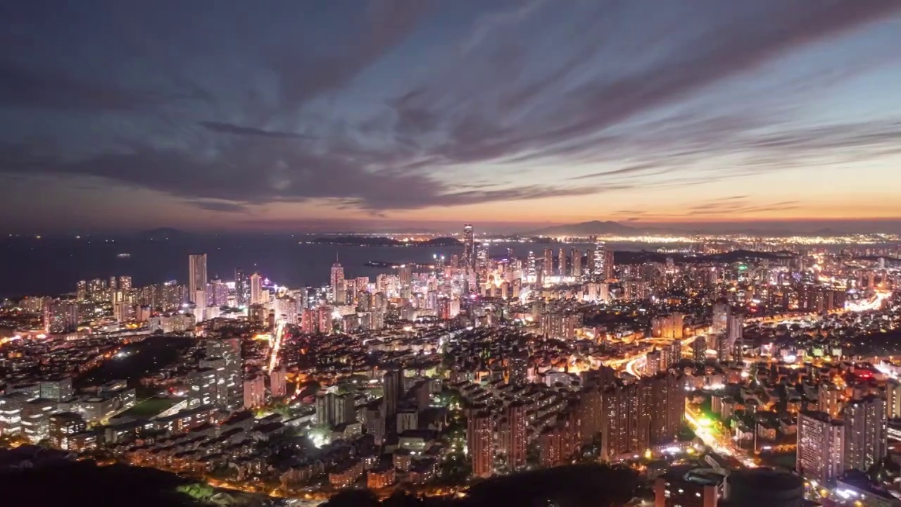 山东省青岛城市风风光夜景视频素材